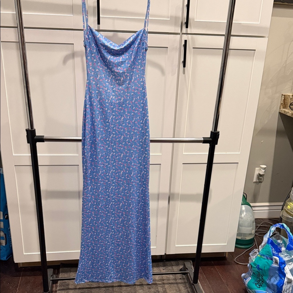 Floral Blue Maxi Dress